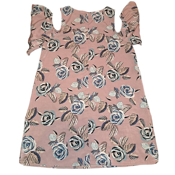 Pink Owl Dusty Pink Floral Cold Shoulders Shirt or Dress Size Large - Picture 4 of 5